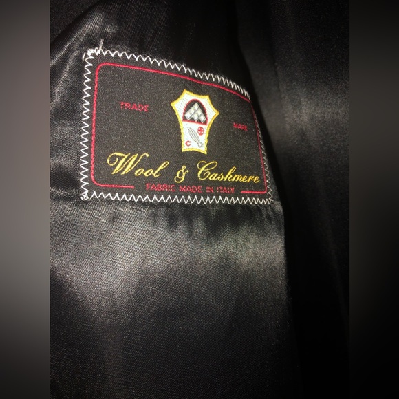 Wool Cashmere Coat Jacket With Pockets , Men’s Large, Made In Italy - Picture 3 of 4